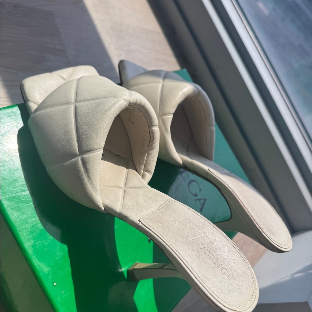 Bottega Veneta Cream Quilted Heels